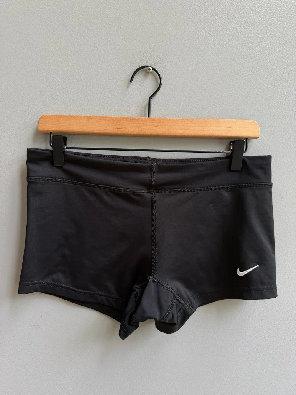 Nike Women’s Black Performance Volleyball Spandex Shorts with Swoosh Medium